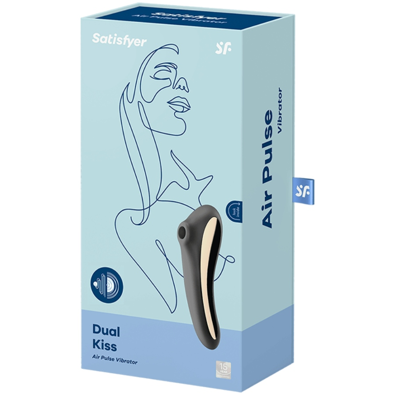 SATISFYER - DUAL KISS CLITORIS STIMULATOR BLACK