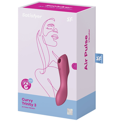 SATISFYER - CURVY TRINITY 3 RED STIMULATOR AND VIBRATOR