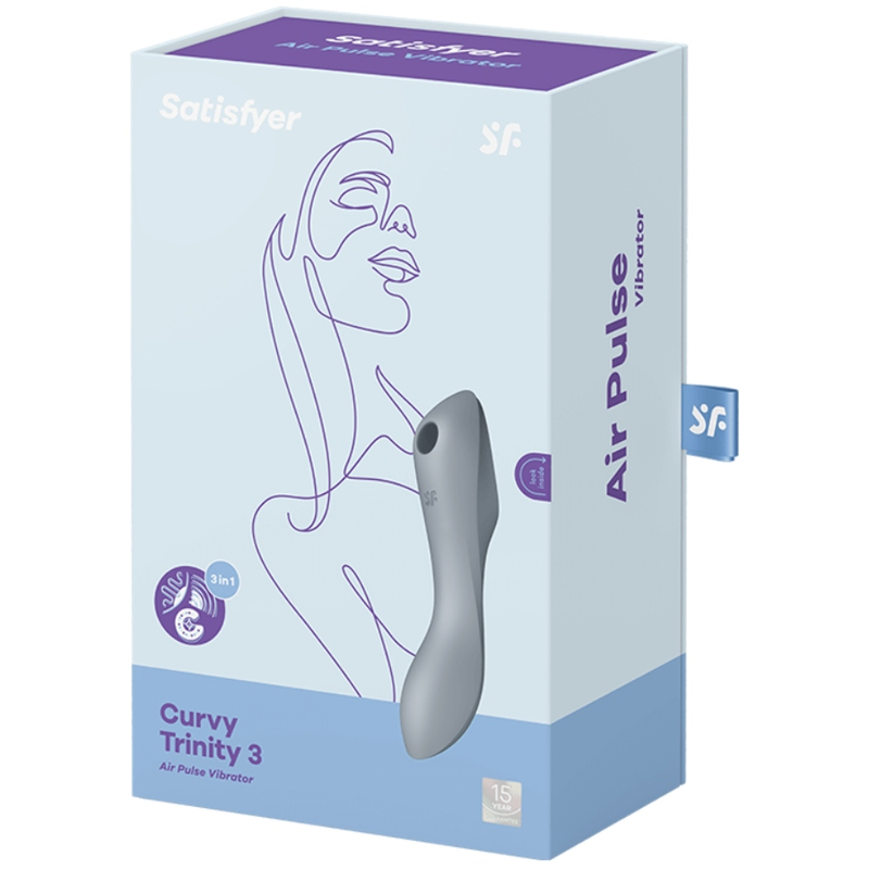 SATISFYER - CURVY TRINITY 3 STIMULATOR AND VIBRATOR GREY