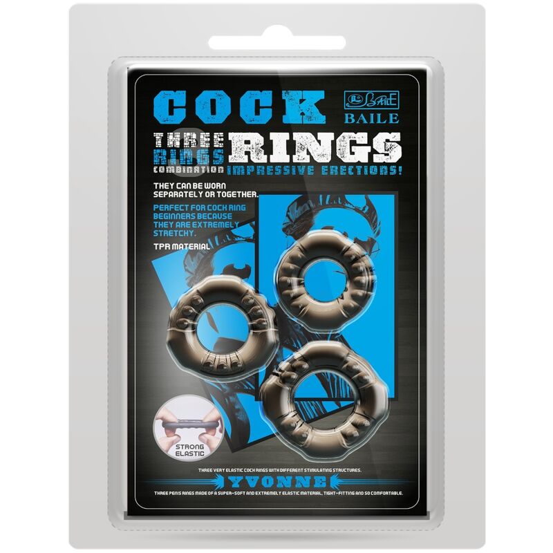 DANCE - COCK RINGS YVONNE SET 3 PENIS RINGS