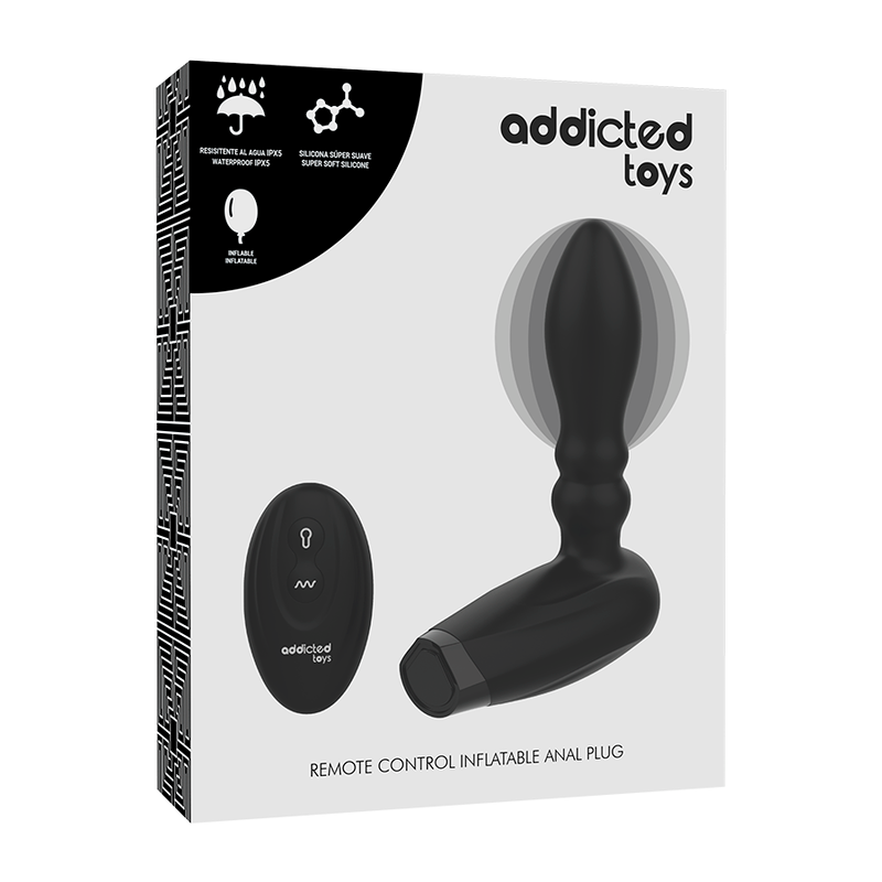 ADDICTED TOYS - REMOTE CONTROL INFLATABLE PLUG 10 VIBRATION MODES