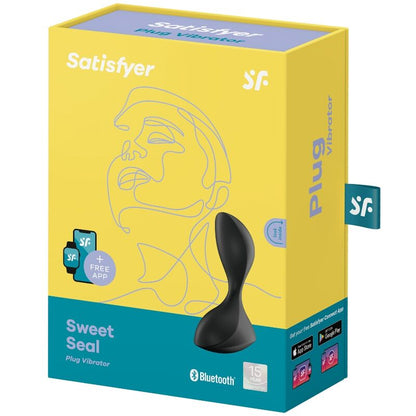 SATISFYER - SWEET SEAL PLUG VIBRATOR APP BLACK