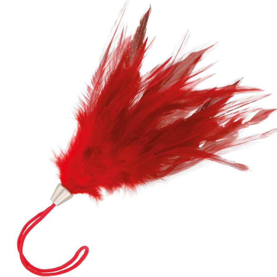 OHMAMA FETISH - RED STIMULATING FEATHER 13 CM