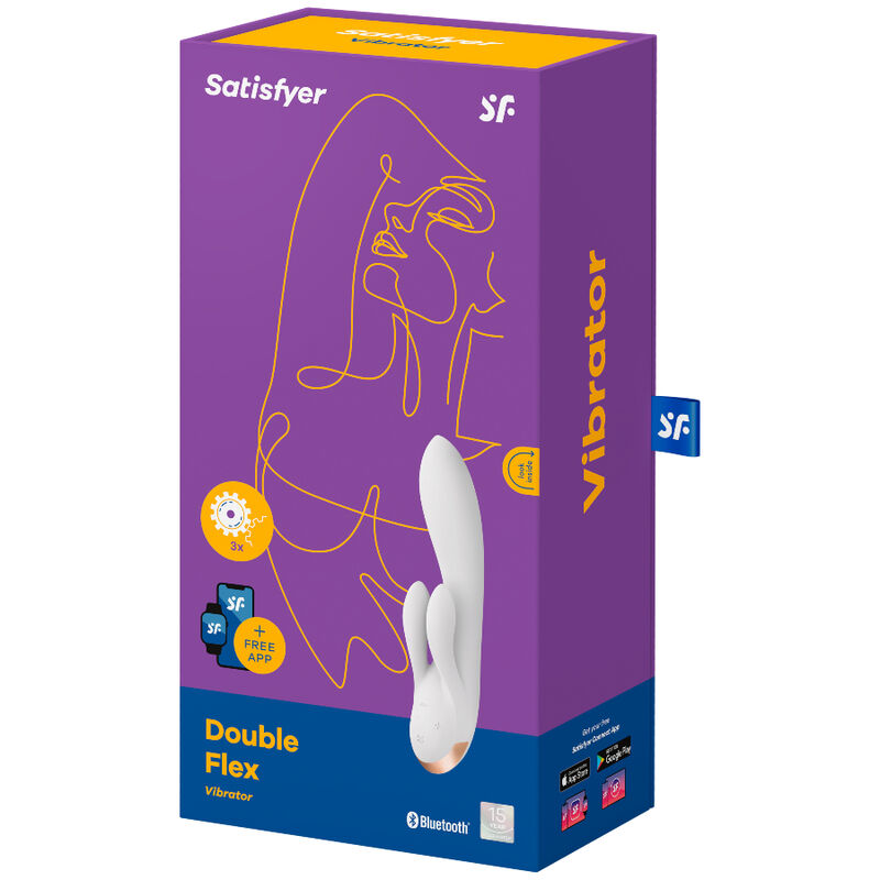 SATISFYER - DOUBLE FLEX VIBRATOR APP WHITE