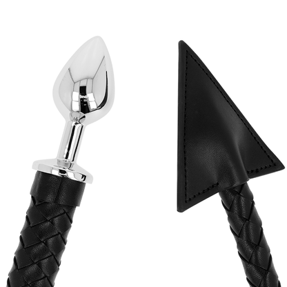 OHMAMA FETISH - DEVIL TAIL ANAL PLUG LEATHER AND METAL 7 CM