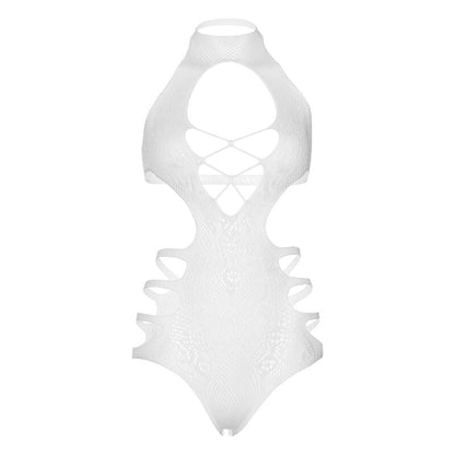 LEG AVENUE - ONE SIZE LACE BODYSUIT - WHITE