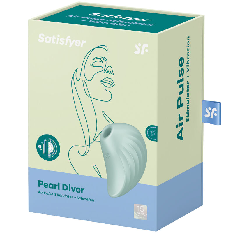 SATISFYER - PEARL DIVER STIMULATOR AND VIBRATOR GREEN