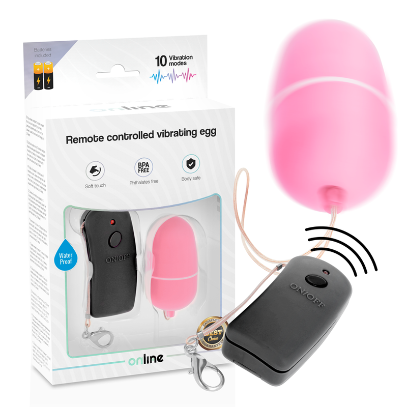 ONLINE - PINK VIBRATING EGG WITH REMOTE CONTROL