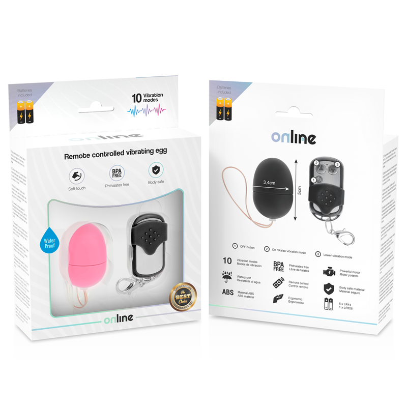 ONLINE - PINK REMOTE CONTROL VIBRATING EGG