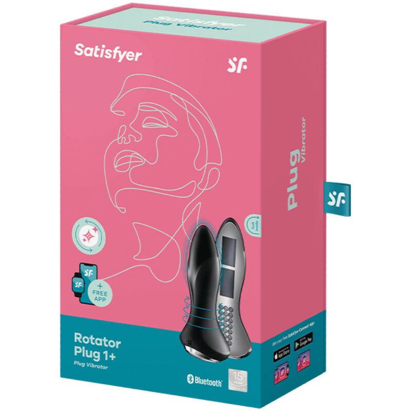 SATISFYER - ROTATOR PLUG 1+ APP VIBRATOR PLUG RED