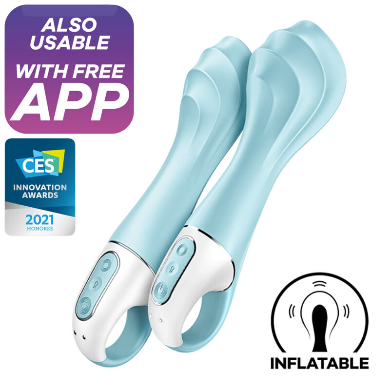 SATISFYER - AIR PUMP VIBRATOR 5+ INFLABLE G-SPOT VIBRATOR APP BLUE