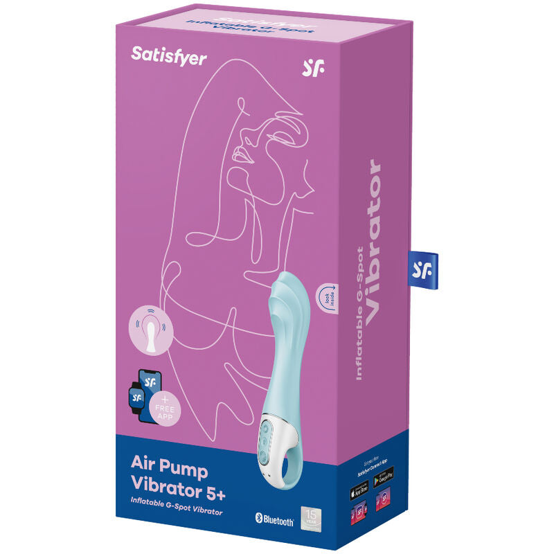 SATISFYER - AIR PUMP VIBRATOR 5+ INFLABLE G-SPOT VIBRATOR APP BLUE