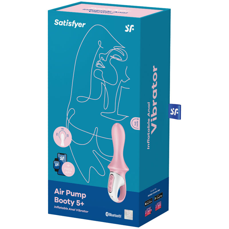 SATISFYER - AIR PUMP BOOTY 5+ PINK INFLABLE ANAL VIBRATOR