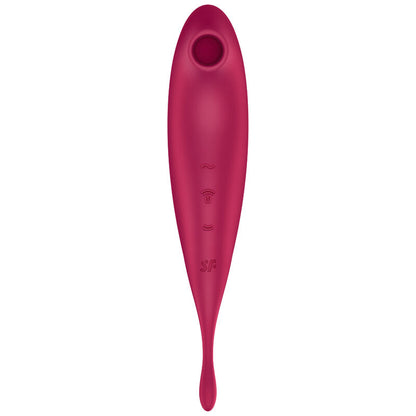 SATISFYER - TWIRLING PRO+ STIMULATOR AND VIBRATOR APP RED