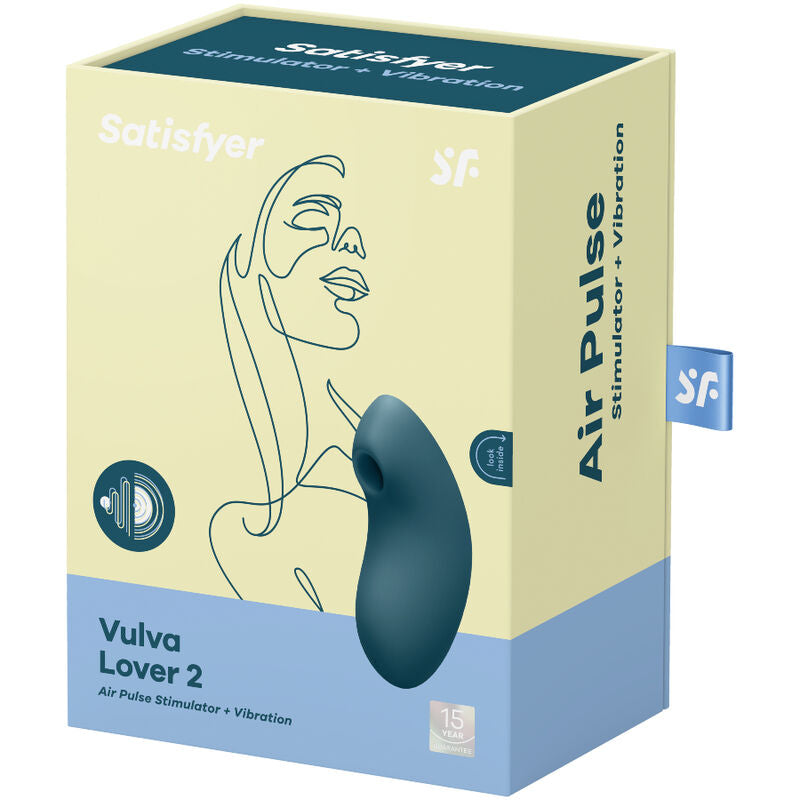 SATISFYER - VULVA LOVER 2 STIMULATOR AND VIBRATOR BLUE