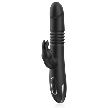 BLACK&amp;SILVER - KENJI RABBIT UP &amp; DOWN VIBRATOR COMPATIBLE WITH WATCHME