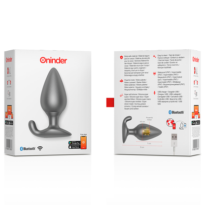 ONINDER - RIO BLACK VIBRATING ANAL PLUG - FREE APP