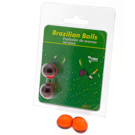 TALOKA - BRAZILIAN BALLS INTIMATE GEL STRAWBERRIES &amp; CHAMPAGNE 2 BALLS