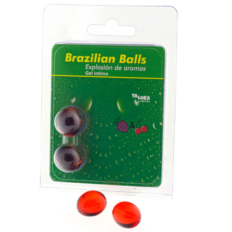 TALOKA - BRAZILIAN BALLS INTIMATE GEL STRAWBERRY &amp; CHERRY 2 BALLS