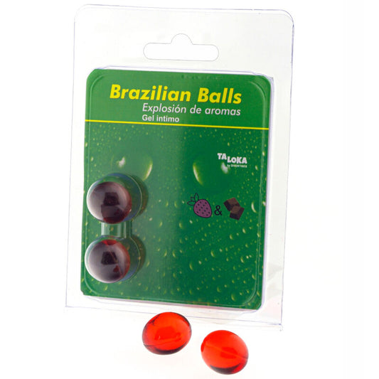 TALOKA - BRAZILIAN BALLS INTIMATE GEL STRAWBERRY &amp; CHOCOLATE 2 BALLS