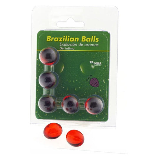 TALOKA - BRAZILIAN BALLS STRAWBERRY INTIMATE GEL 5 BALLS