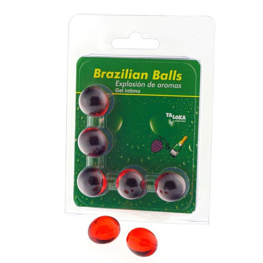 TALOKA - BRAZILIAN BALLS INTIMATE GEL STRAWBERRIES &amp; CHAMPAGNE 5 BALLS