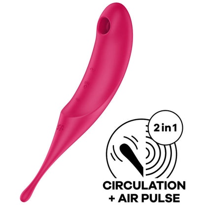 SATISFYER - TWIRLING PRO STIMULATOR AND VIBRATOR RED