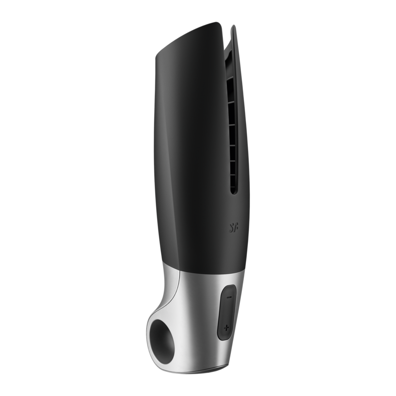 SATISFYER - POWER MASTURBATOR BLACK AND SILVER