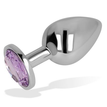 OHMAMA - ANAL PLUG WITH VIOLET CRYSTAL 8 CM