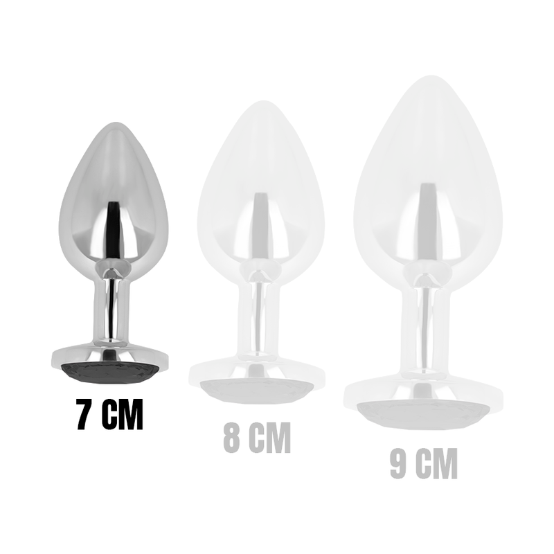 OHMAMA - ANAL PLUG WITH BLACK CRYSTAL 7 CM