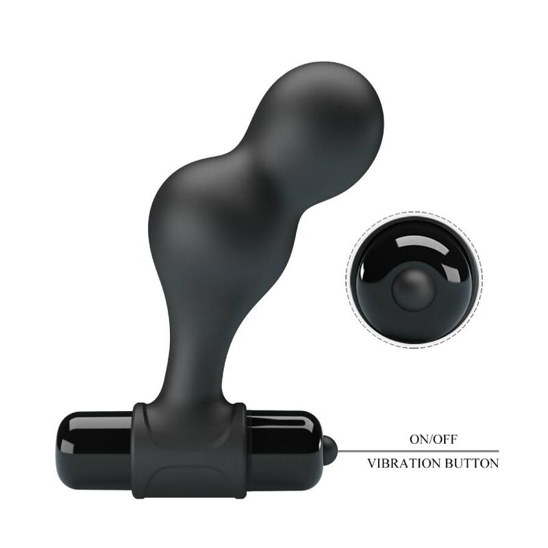 MR PLAY - BLACK SILICONE VIBRATING ANAL PLUG