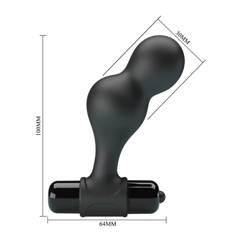 MR PLAY - BLACK SILICONE VIBRATING ANAL PLUG