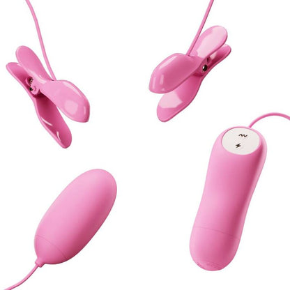 PRETTY LOVE - PINK VIBRATING ELECTROSHOCK CLIPS