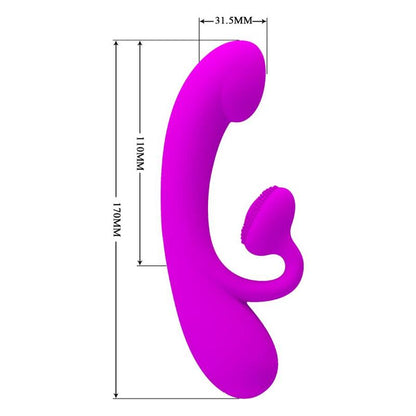 PRETTY LOVE - SINCERE PURPLE SILICONE CLITORIS VIBRATOR AND SUCKER