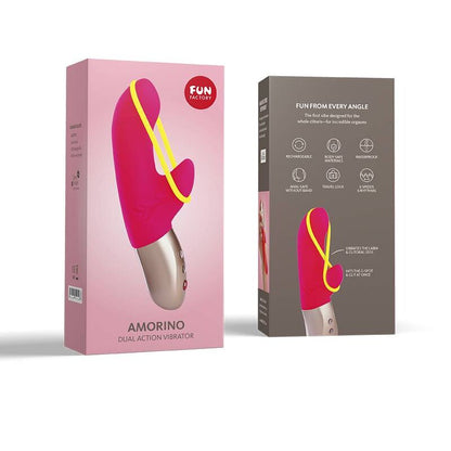 FUN FACTORY - AMORINO MINI VIBRATOR PINK &amp; NEON YELLOW