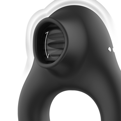 BLACK&amp;SILVER - RECHARGEABLE 3 MOTOR SILICONE VIBRATING RING BLACK