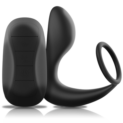 BLACK&amp;SILVER - REMOTE CONTROL ANAL MASSAGER RECHARGEABLE SILICONE BLACK