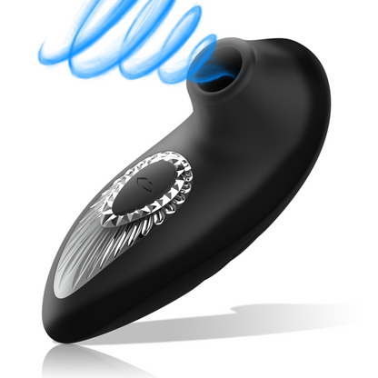 BLACK&amp;SILVER - DRAKE DELUXE SUCKING VIBE RECHARGEABLE SILICONE BLACK