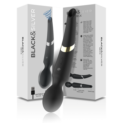 BLACK&amp;SILVER - BECK WAND AND SUCTIONER 2 IN 1 SILICONE