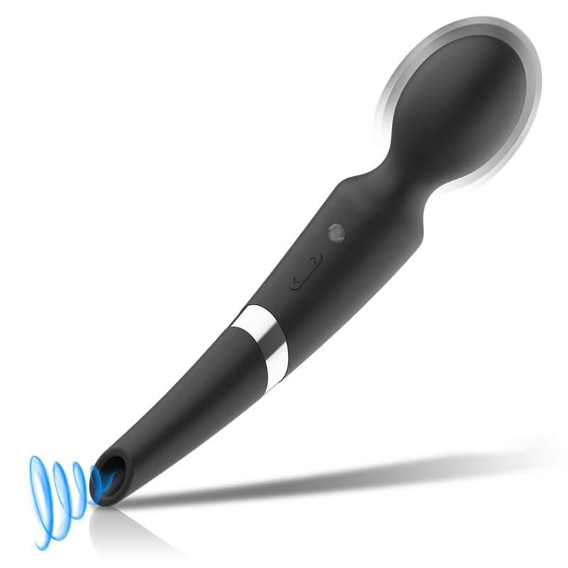 BLACK&amp;SILVER - BECK WAND AND SUCTIONER 2 IN 1 SILICONE