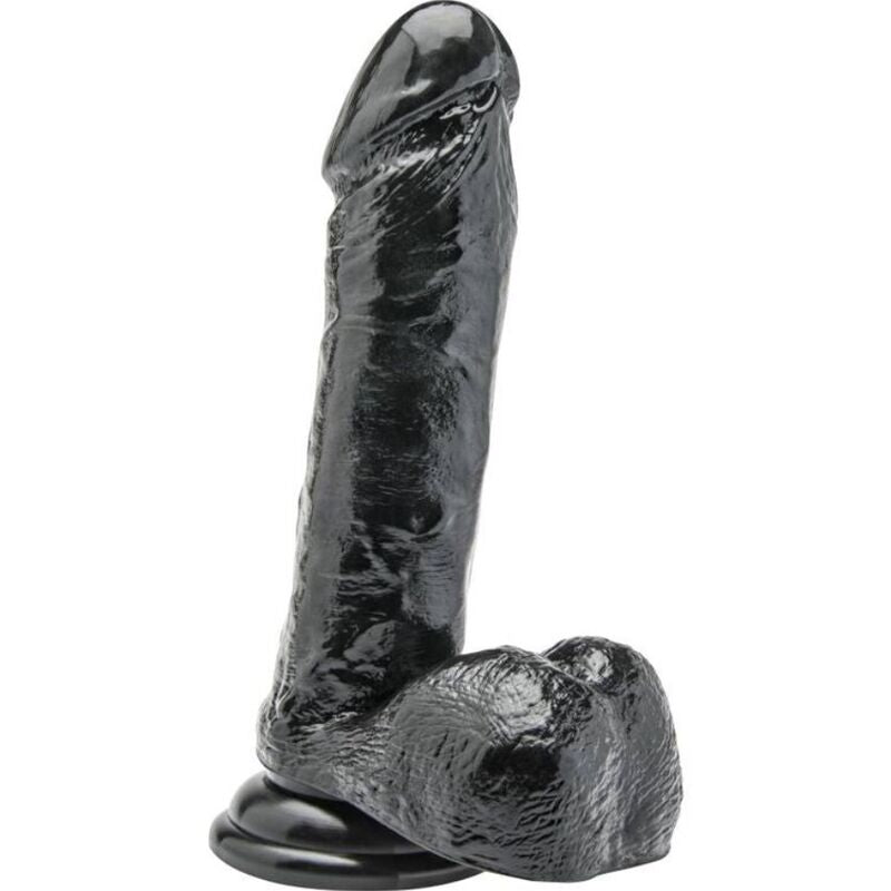 GET REAL - DILDO 18 CM WITH BLACK TESTICLES