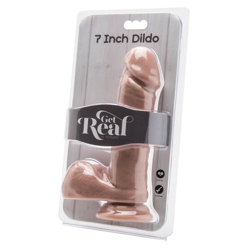 GET REAL - DILDO 18 CM WITH NATURAL TESTICLES