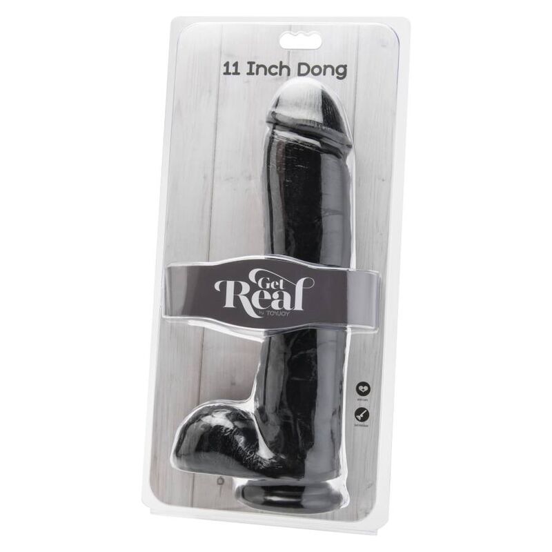 GET REAL - DILDO 28 CM WITH BLACK TESTICLES