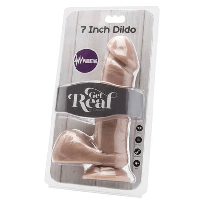 GET REAL - DILDO 18 CM WITH NATURAL VIBRATOR TESTICLES