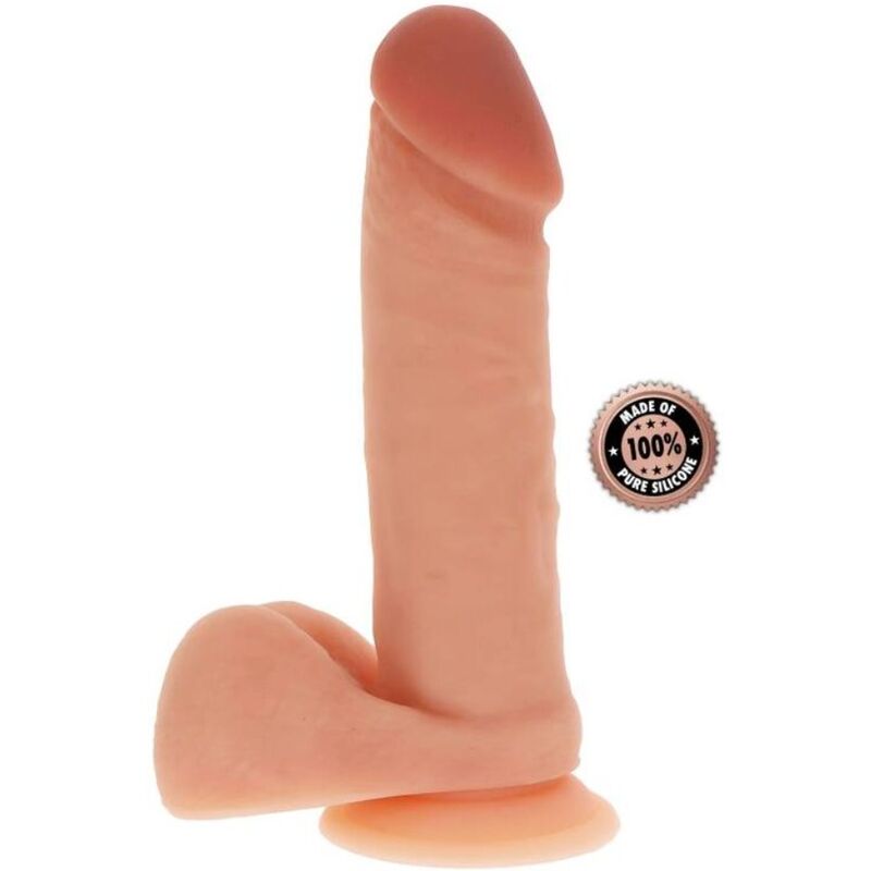 GET REAL - 20.5 CM SILICONE DILDO WITH NATURAL TESTICLES