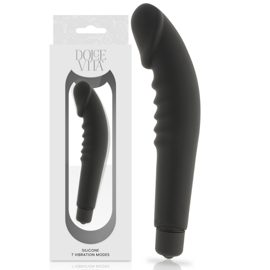 DOLCE VITA - REALISTIC PLEASURE BLACK SILICONE VIBRATOR