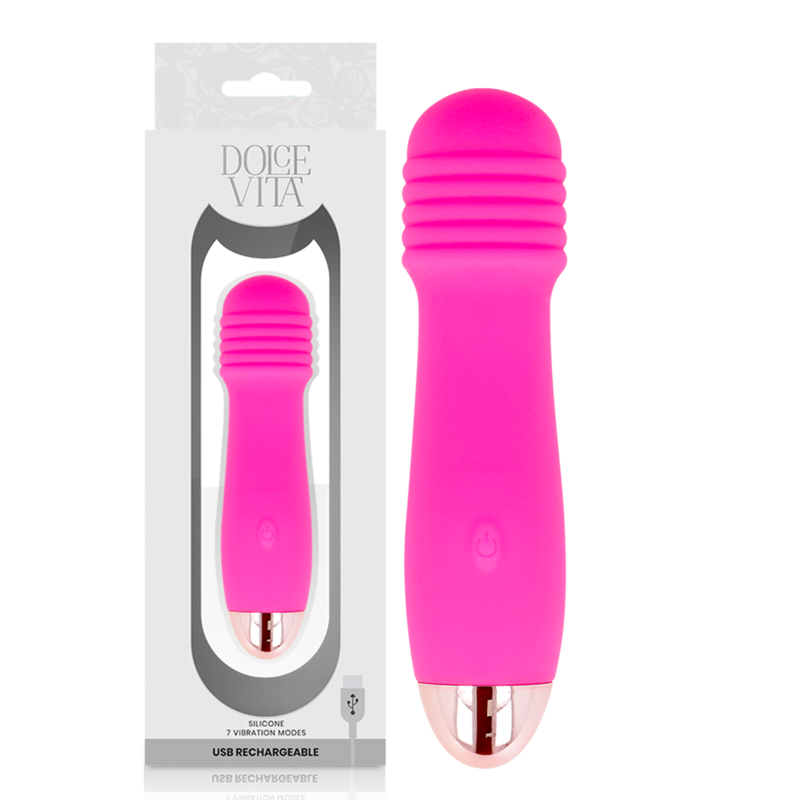 DOLCE VITA - THREE PINK 7 SPEEDS RECHARGEABLE VIBRATOR