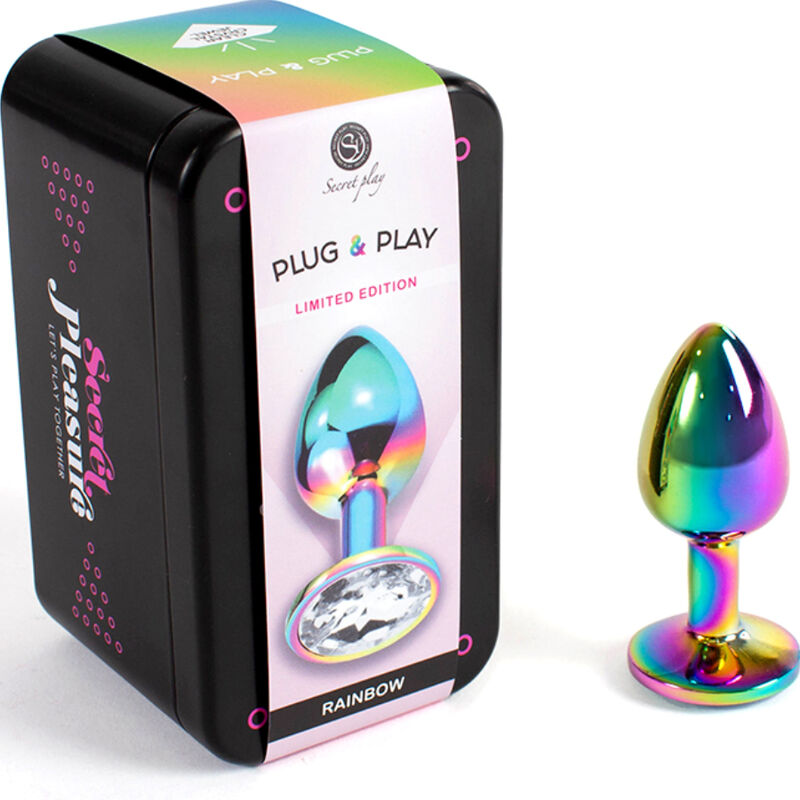 SECRETPLAY - METAL BUTT PLUG MULTICOLOR SIZE S 7 CM