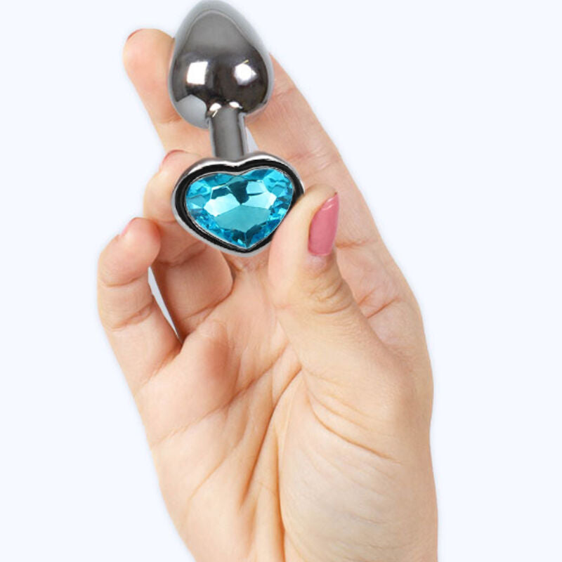 SECRETPLAY - METAL BUTT PLUG BLUE HEART SIZE S 7 CM