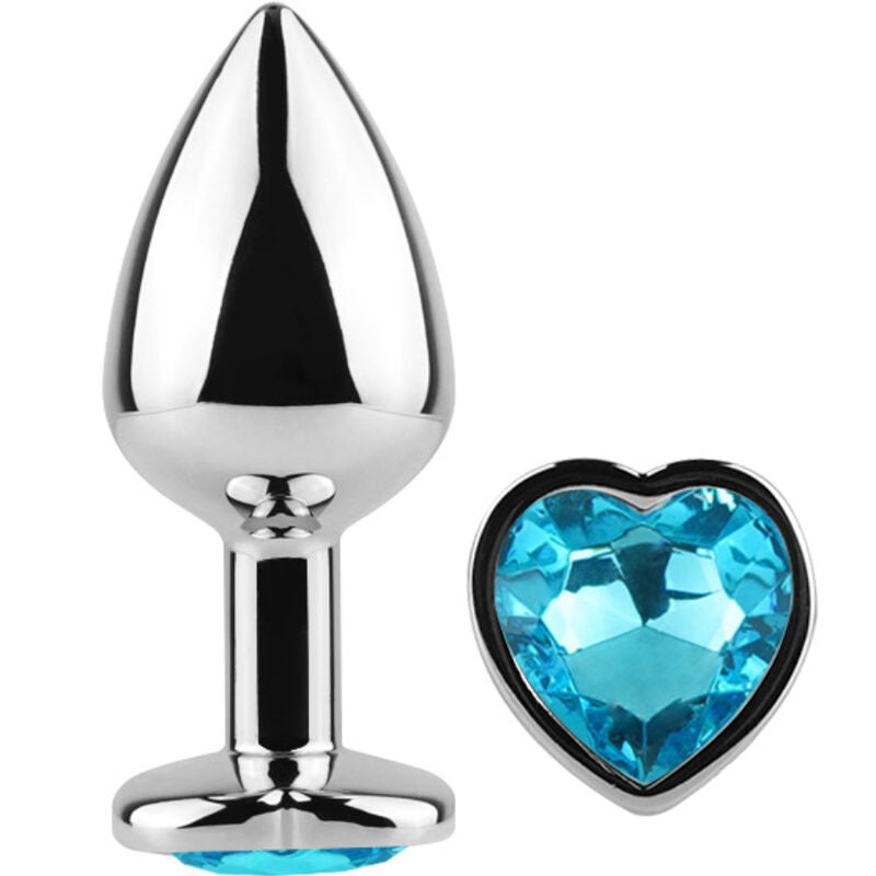 SECRETPLAY - METAL BUTT PLUG BLUE HEART SIZE S 7 CM